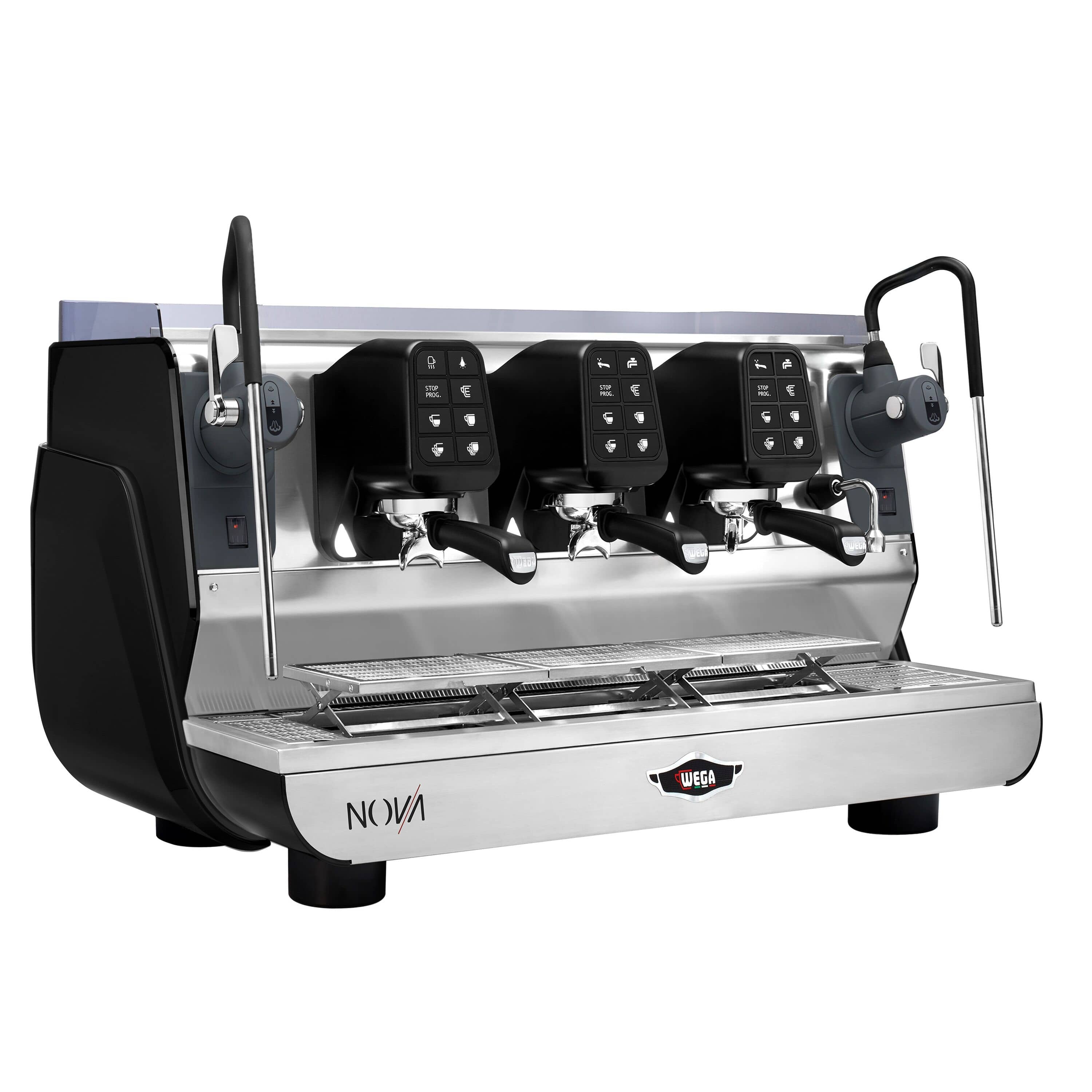 WEGA | Nova - Espressor - 3 grupuri - 5,7 kW - cu 2 spumante de lapte și apă fierbinte - Touch - Negru — 4