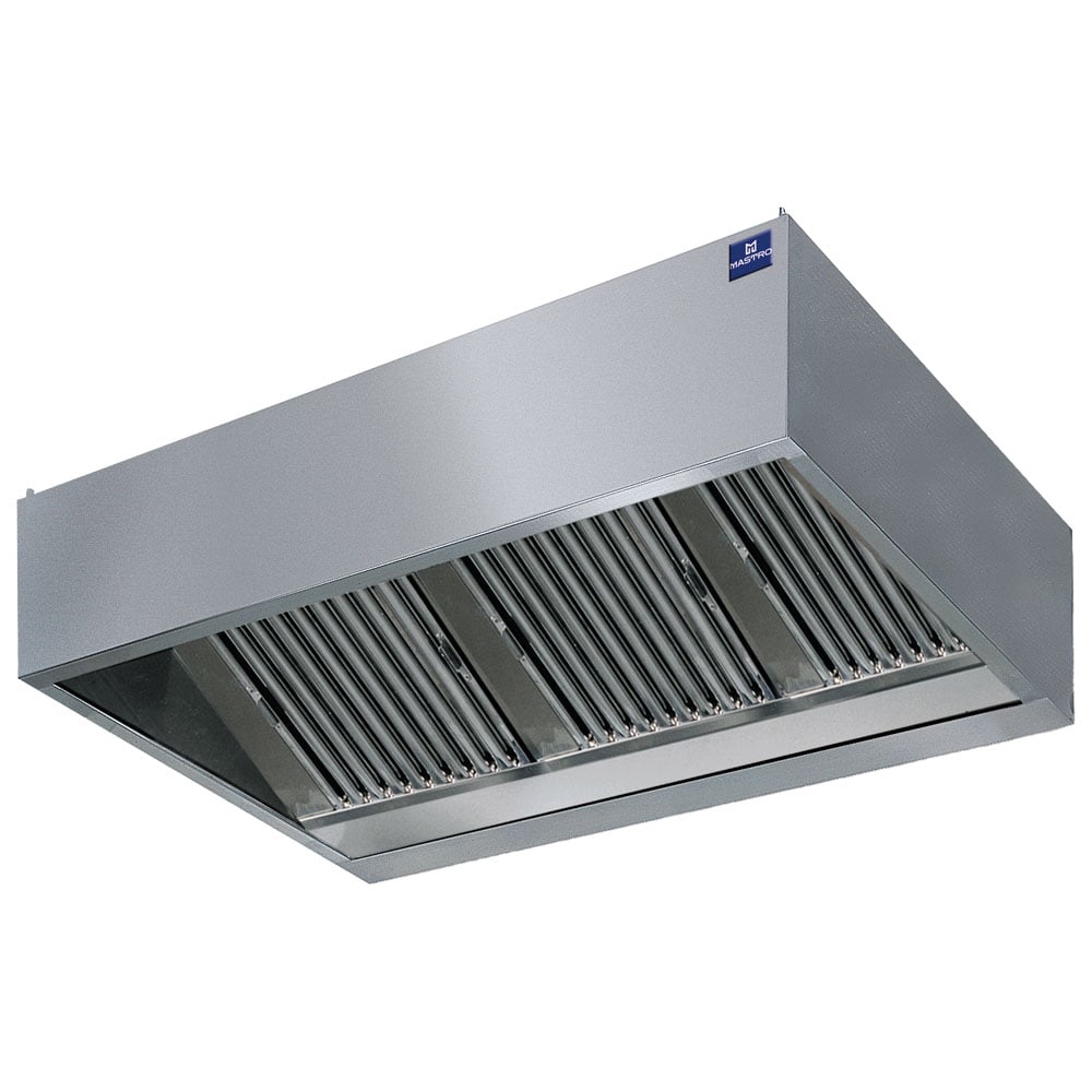 wall-mounted cubic hood with integrated lighting, 3200x1100 mm