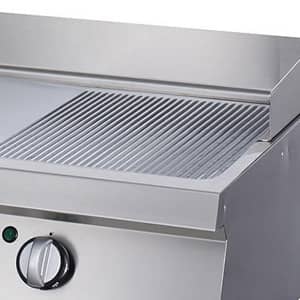 Heavy Duty Griddle - Half Grooved Chrome - Double Unit - 70cm Deep - Electric — 3