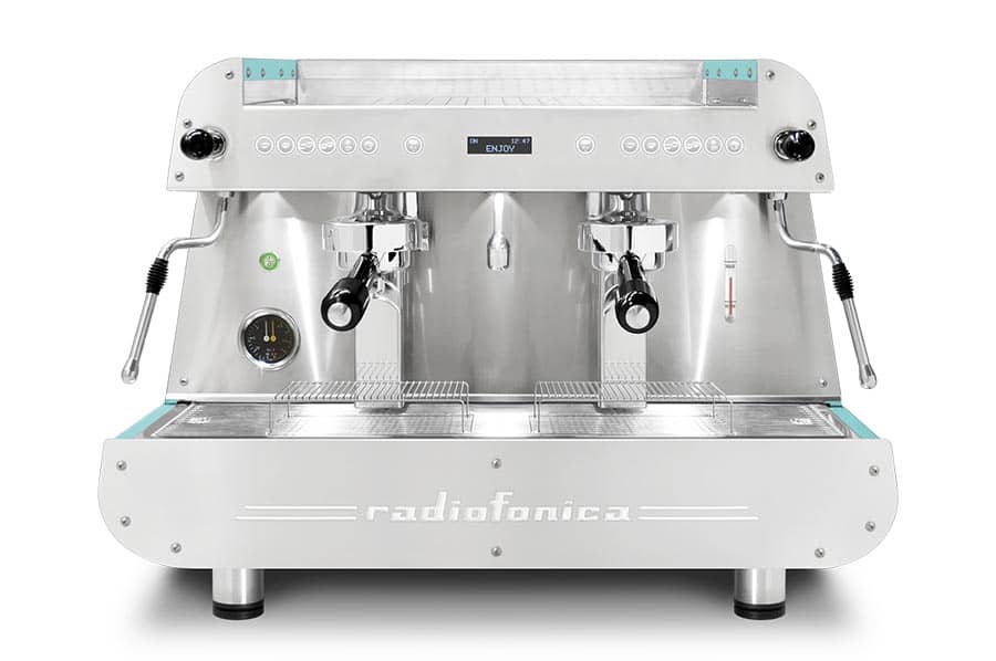 Espressor profesional 2 grupuri Orchestrale Radiofonica Automat, boiler 11.5L, carcasă radio vintage, Italia — 3