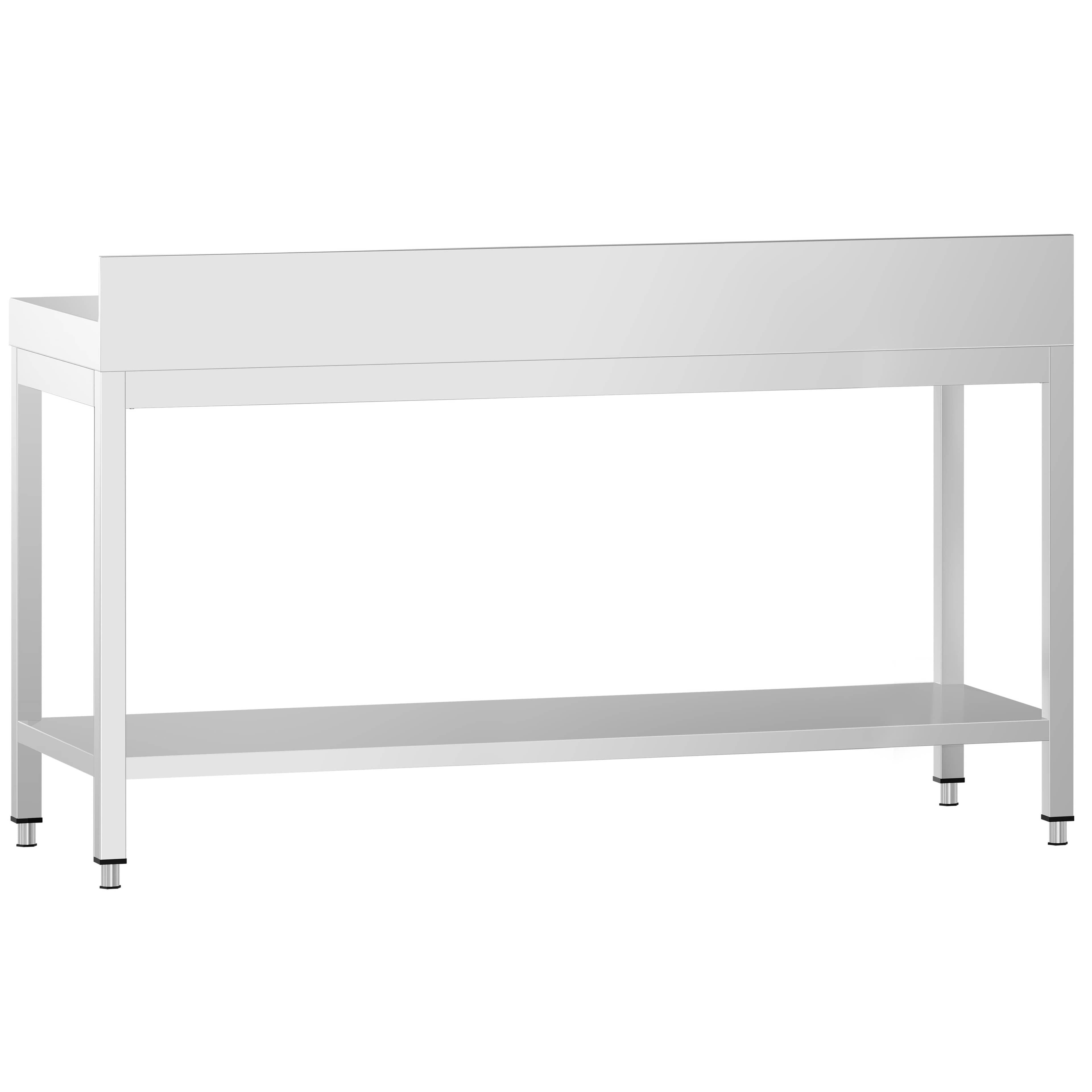 Masă de lucru inox PREMIUM cu dosar și poliță inferioară 2000x700 mm GGM Gastro, Germania — 5